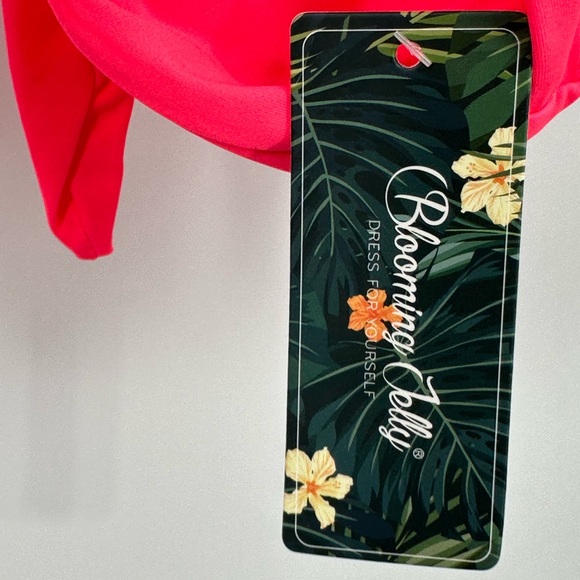 Blooming Jelly Womens High Waisted Bikini Set Tie Knot High Rise Two Piece - Picture 3 of 7